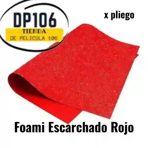 Foami Escarchado Rojo Pliego X 1 Und / Foamy / Fomi