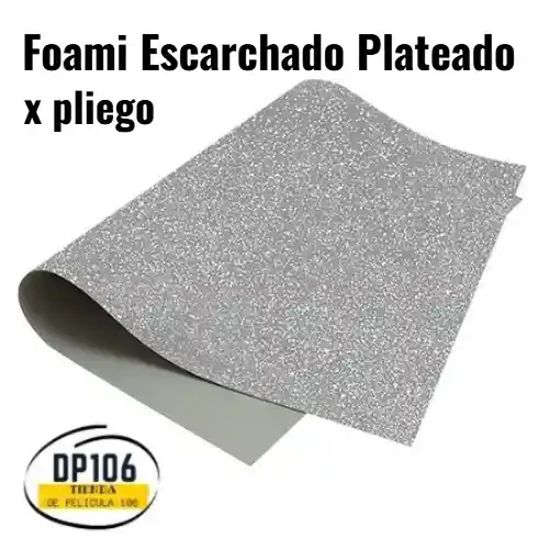Foami Escarchado Plateado Pliego X 1 Und / Foamy / Fomi