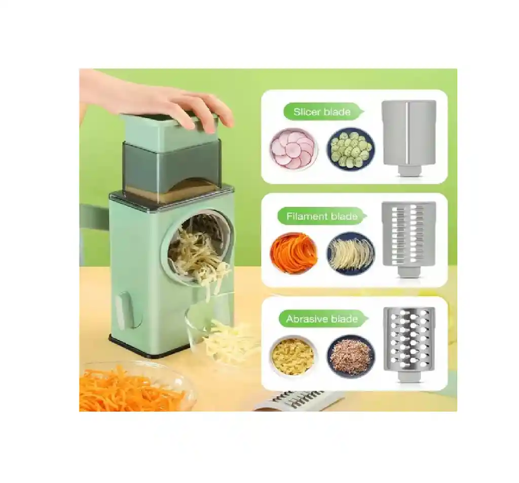 Cortador Frutas Verduras Espiral Manivela Diferentes Cuchillas