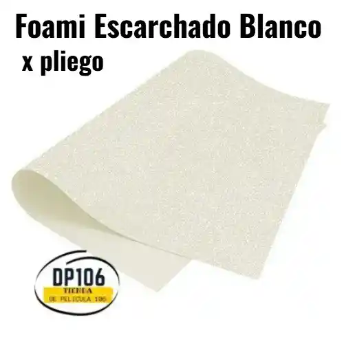 Foami Escarchado Blanco Pliego X 1 Und / Foamy / Fomi