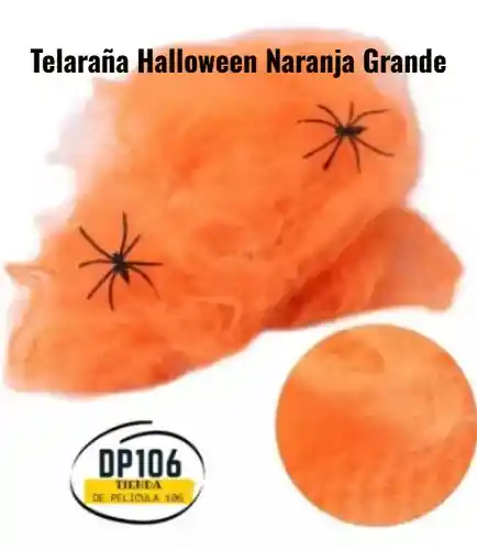 Telaraña Halloween Naranja Grande