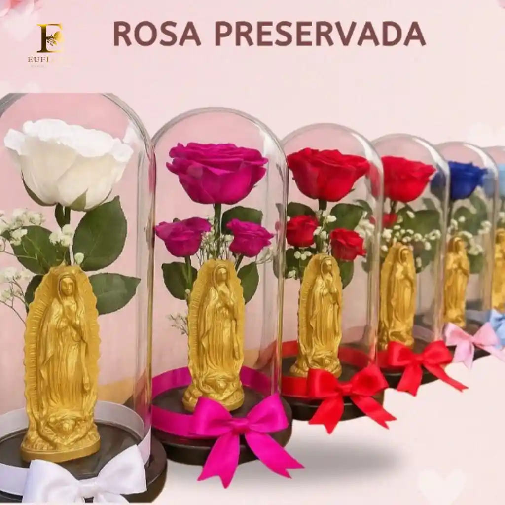 Rosa Preservada Azul Rey