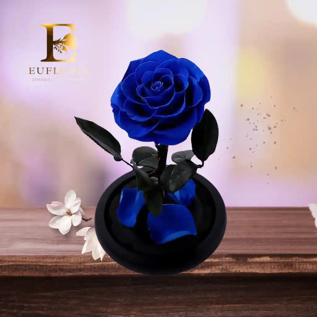 Rosa Preservada Azul Rey