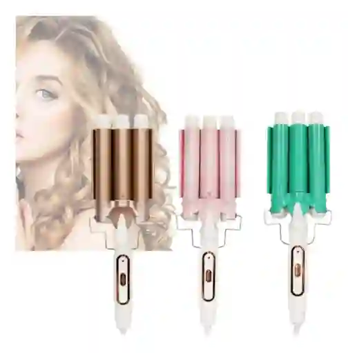 Pinza Rizadora Para Cabello 3tubos 40w Temperatura Ajustable