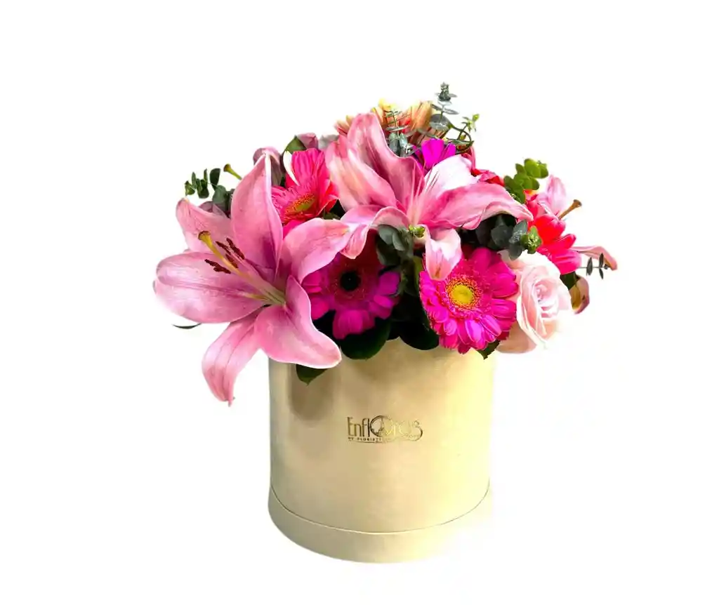 Caja Redonda Flores Surtidas