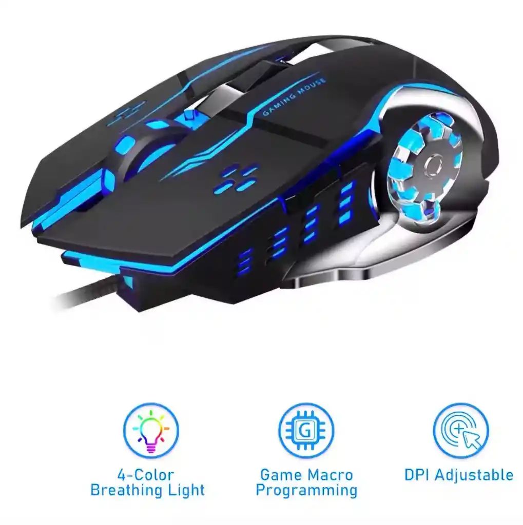 Mouse Gamer Retroiluminado Alambrico Harvic