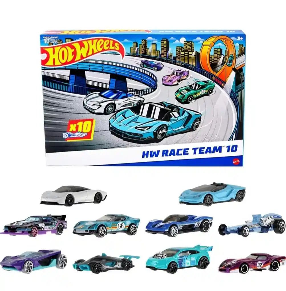 Hot Wheels Paquete De 10 Autos Con Gt Scorcher De Netflix