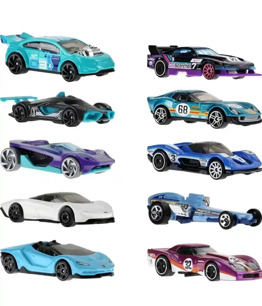 Hot Wheels Paquete De 10 Autos Con Gt Scorcher De Netflix