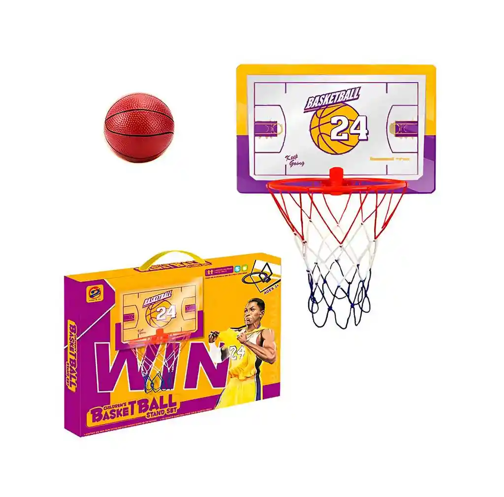 Cancha Canasta Baloncesto Basketbal Basquet Pared + Balon