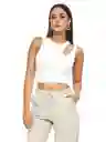 Crop Top Cuello Blanco Talla S/mnica