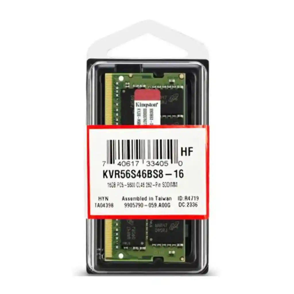 Memoria Ram Kingston 16gb Ddr5 5200mt/s Para Portátil