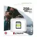 Tarjeta De Memoria Kingston Canvas Select Plus Sd 256gb Uhs-i Clase 10, Ideal Para Cámaras Y Video Full Hd, Velocidad De Lectura Hasta 100mb/s.