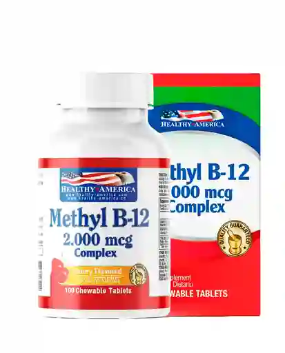 Methyl B-12 2000mcg Healthy America 100 Tabletas