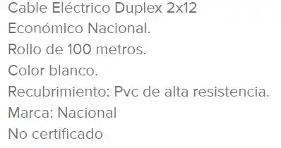Cable Duplex 2 X 12