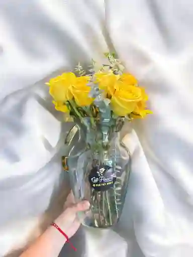 Jarron De Rosas Amarillas