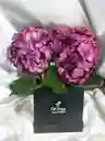 Caja Cuadrada De Hortensias Moradas