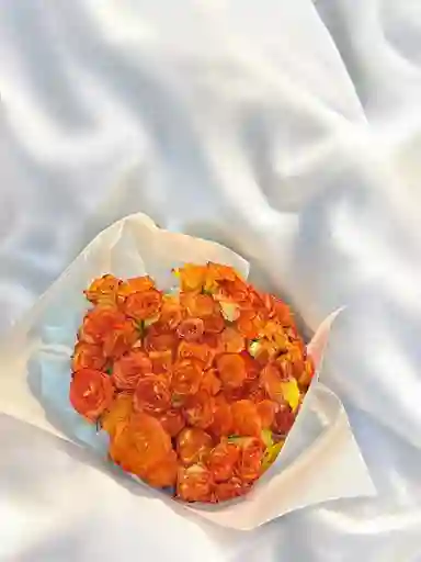 Ramo Buchon De Rosas Naranjas.