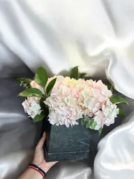 Caja Cuadrada De Hortensias