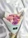 Bouquet De Rosas Rosadas Y Moradas