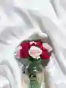 Jarrón De Rosas Rojas Y Rosadas