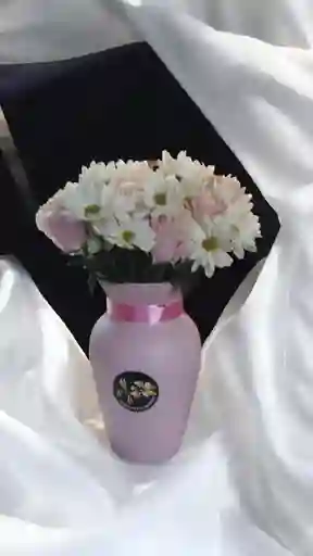 Jarron De Rosas Y Margarita