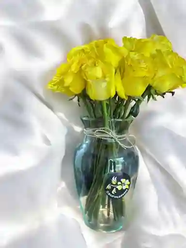 Jarron De Rosas Amarillas