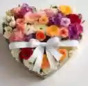 Caja En Forma De Corazón De Flor Mix