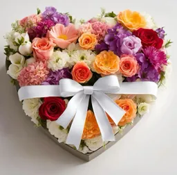 Caja En Forma De Corazón De Flor Mix