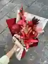 Bouquet Vinotinto De Lirio Y Crisantemo