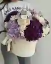 Caja Morada De Hortencia, Rosa Y Astromelia