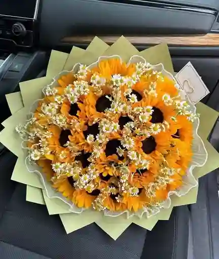 Ramo Buchón De Girasoles Y Margarita Mini