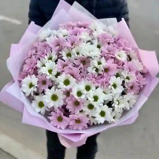 Bouquet De Margarita Blanca Y Morada