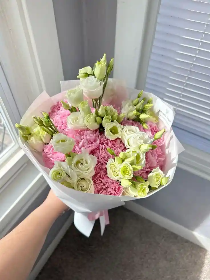 Bouquet De Clavel Rosado Y Rosa Mini