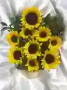 Canasta Con Girasoles Y Ruscus.