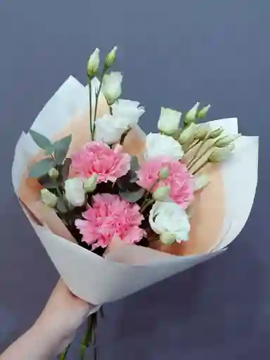 Mini Bouquet De Clavel Y Rosa Mini