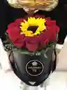 Caja De Rosas Y Girasol