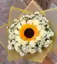 Bouquet De Girasol Con Rosas Y Margarita