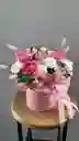 Caja Rosada De Rosa Y Clavel