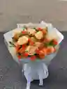 Bouquet De Rosa Blanca Y Rosa Mini Naranja
