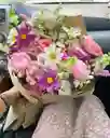 Bouquet Morado De Rosas, Margaritas Y Clavel