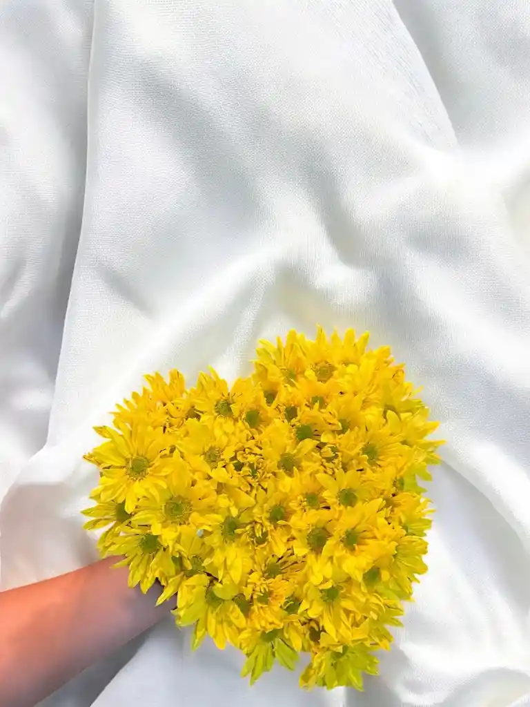 Caja De Corazón De Margaritas Amarillas