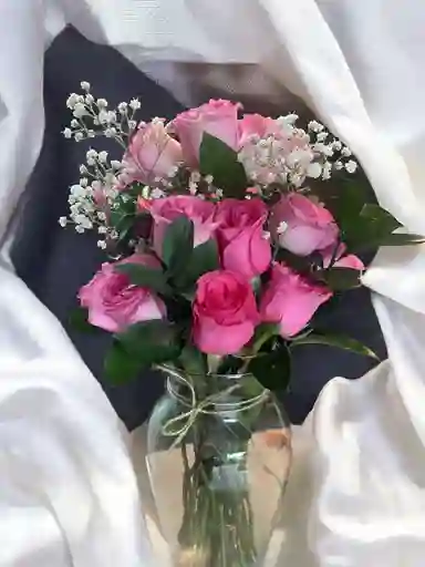 Jarron De Rosas Fucsias