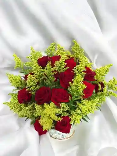 Canasta De Rosas Rojas