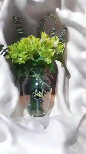 Jarrón De Astromelia Con Eucalipto