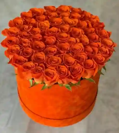 Caja Grande Naranja De Rosas