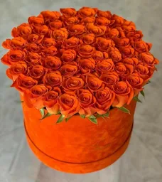 Caja Grande Naranja De Rosas