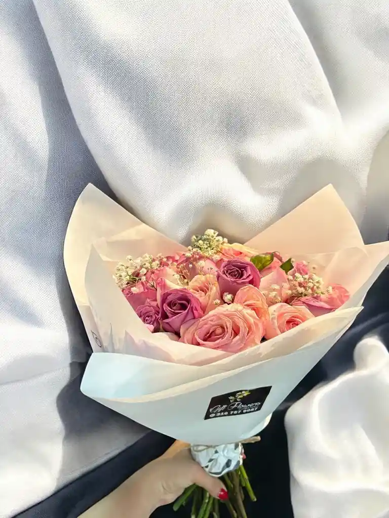 Bouquet De Mix De Rosas Pastel.