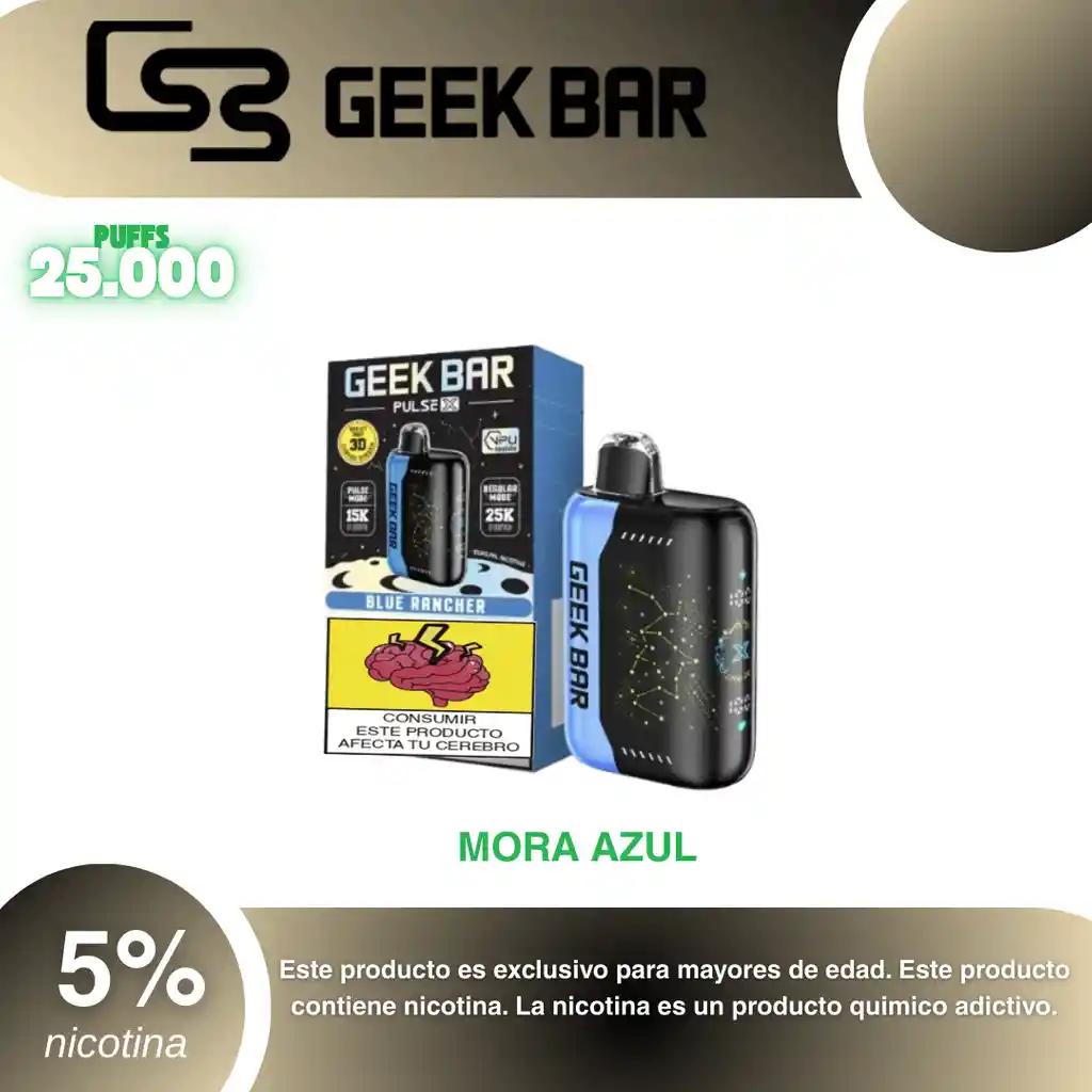 Geek Bar Pulse X 25.000 Puffs, Blue Rancher 5%