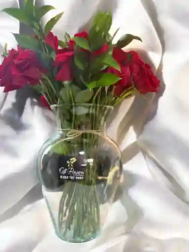Jarron De 24 Rosas Rojas