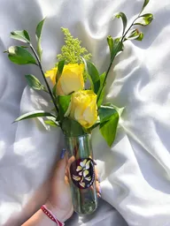 Solitario De 2 Rosas Amarillas